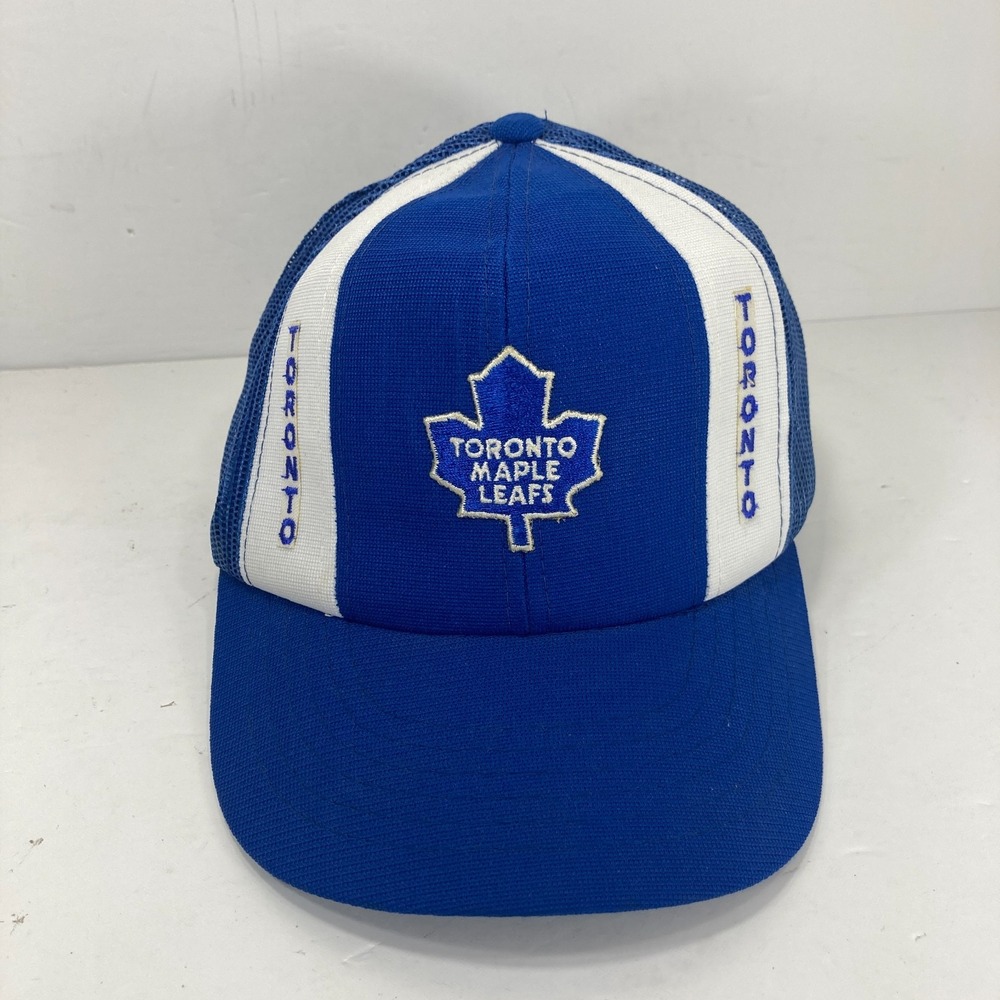 Vintage Toronto Maple Leafs Trucker Hat Snapback Mesh Cap Blue White NHL